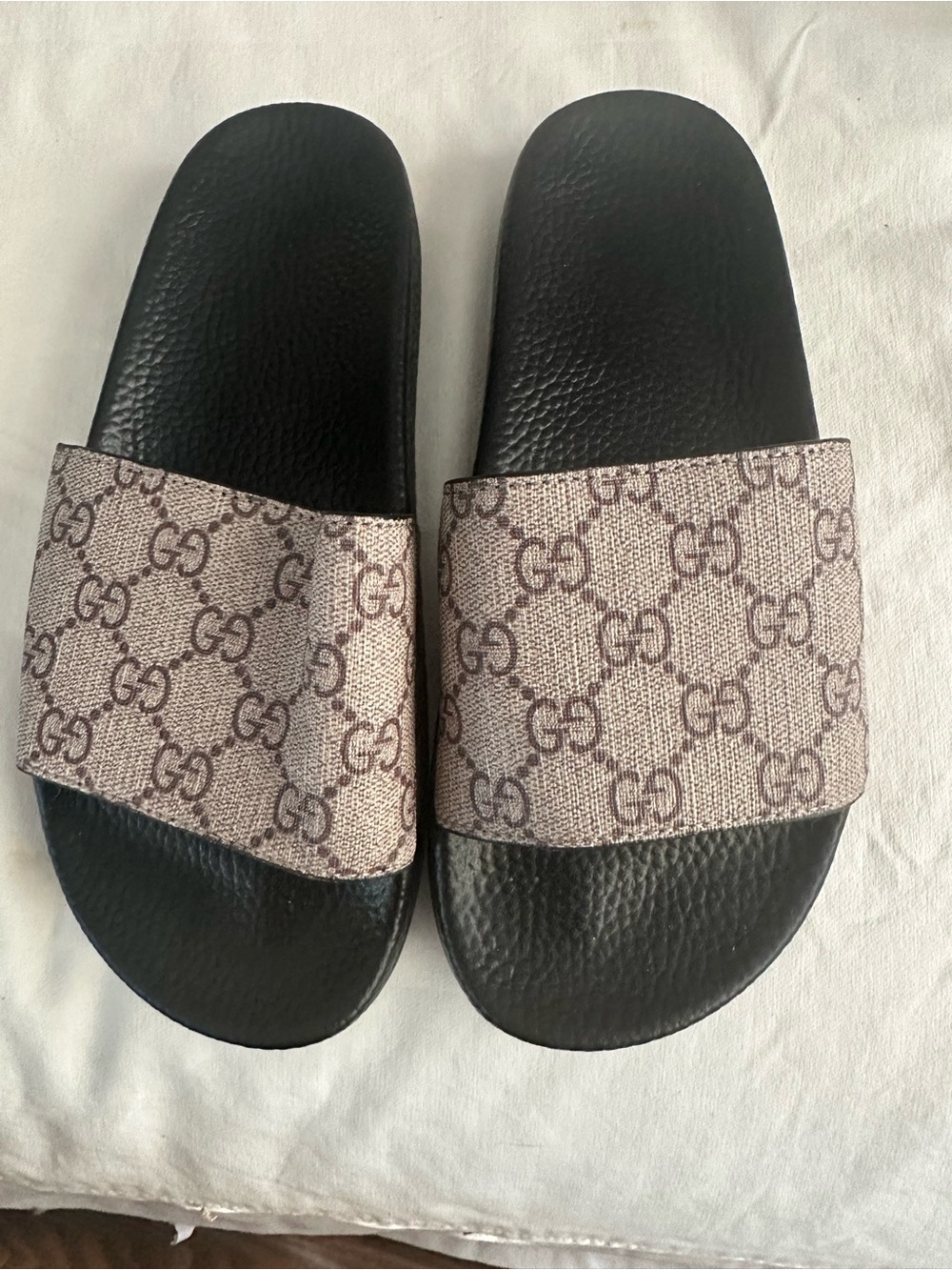 Gucci monogram slides